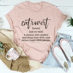 Catrovert A Person Who Prefers Spending Time Tee Peachy Sunday