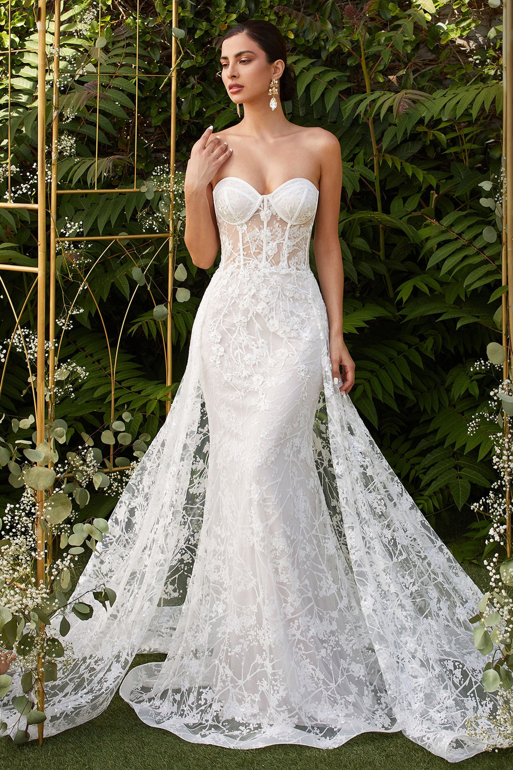 Fitted Overskirt Bridal Gown Purplish Diva