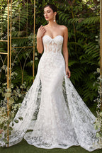 Fitted Overskirt Bridal Gown Purplish Diva