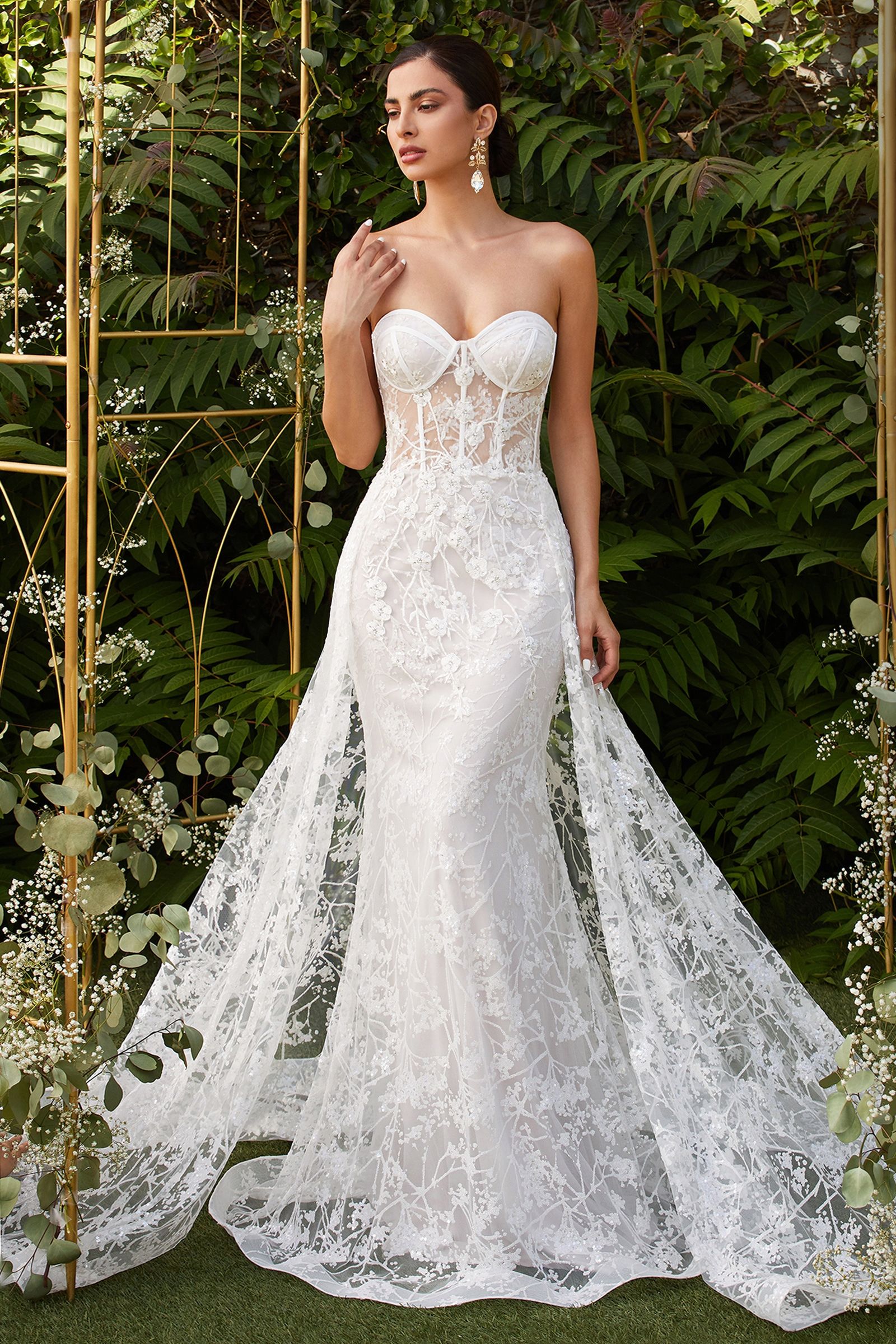 Fitted Overskirt Bridal Gown Purplish Diva