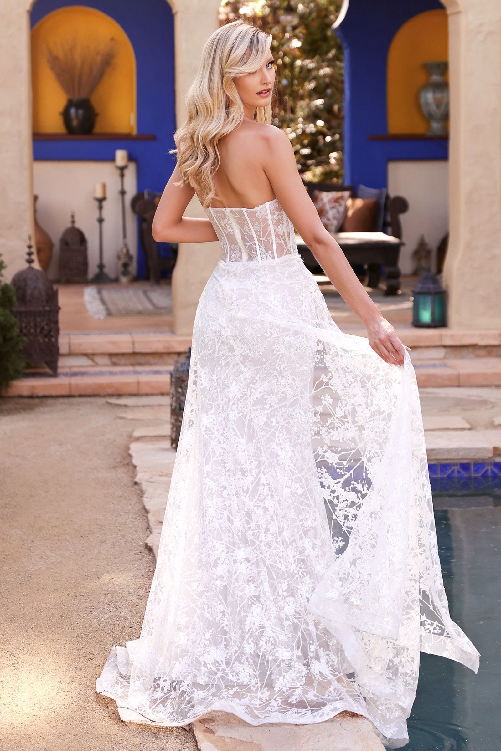 Fitted Overskirt Bridal Gown Purplish Diva