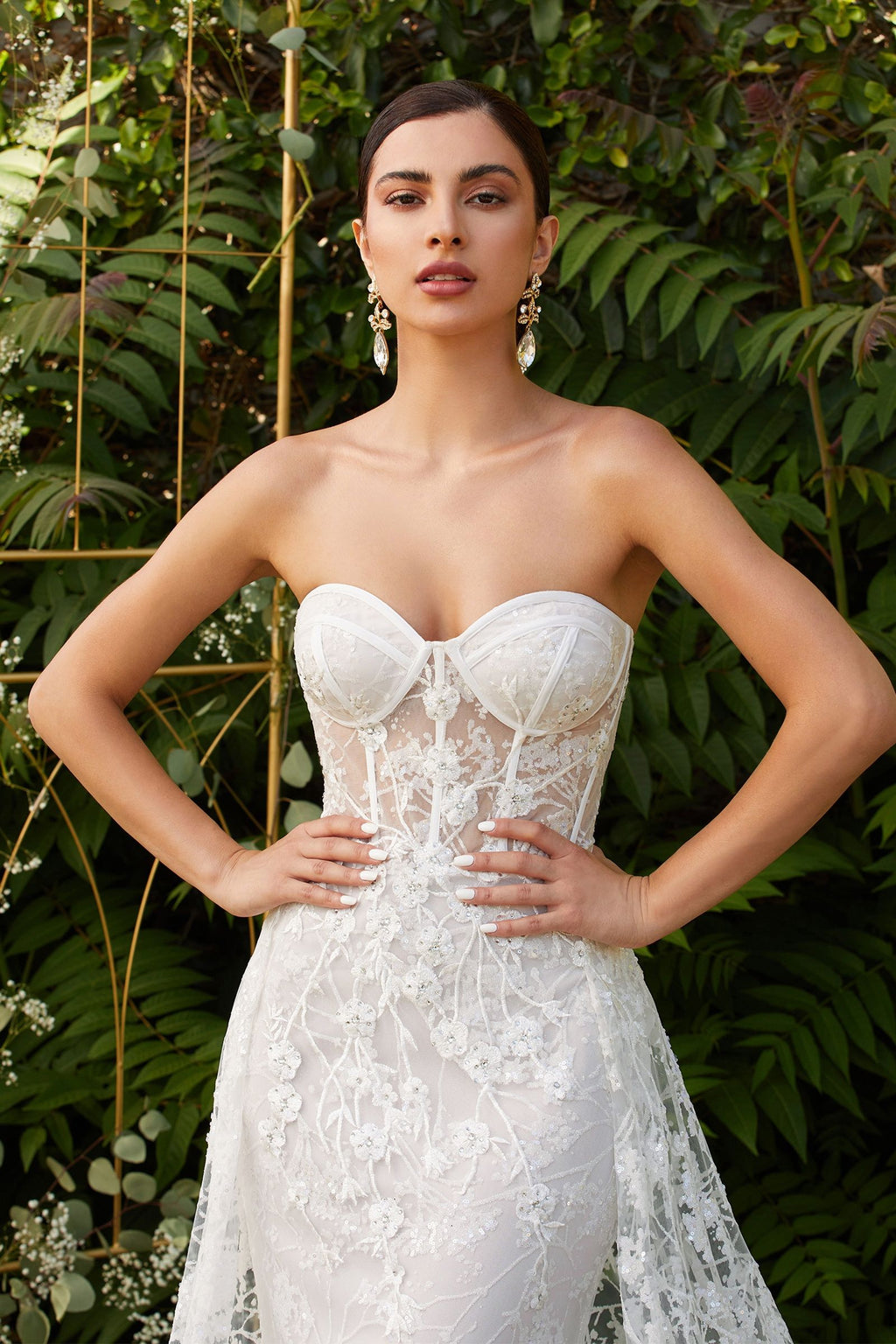 Fitted Overskirt Bridal Gown Purplish Diva