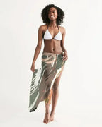 Sheer Circular Multicolor Green Swimsuit Cover Up