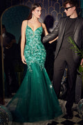 Butterfly Print Mermaid Gown Purplish Diva
