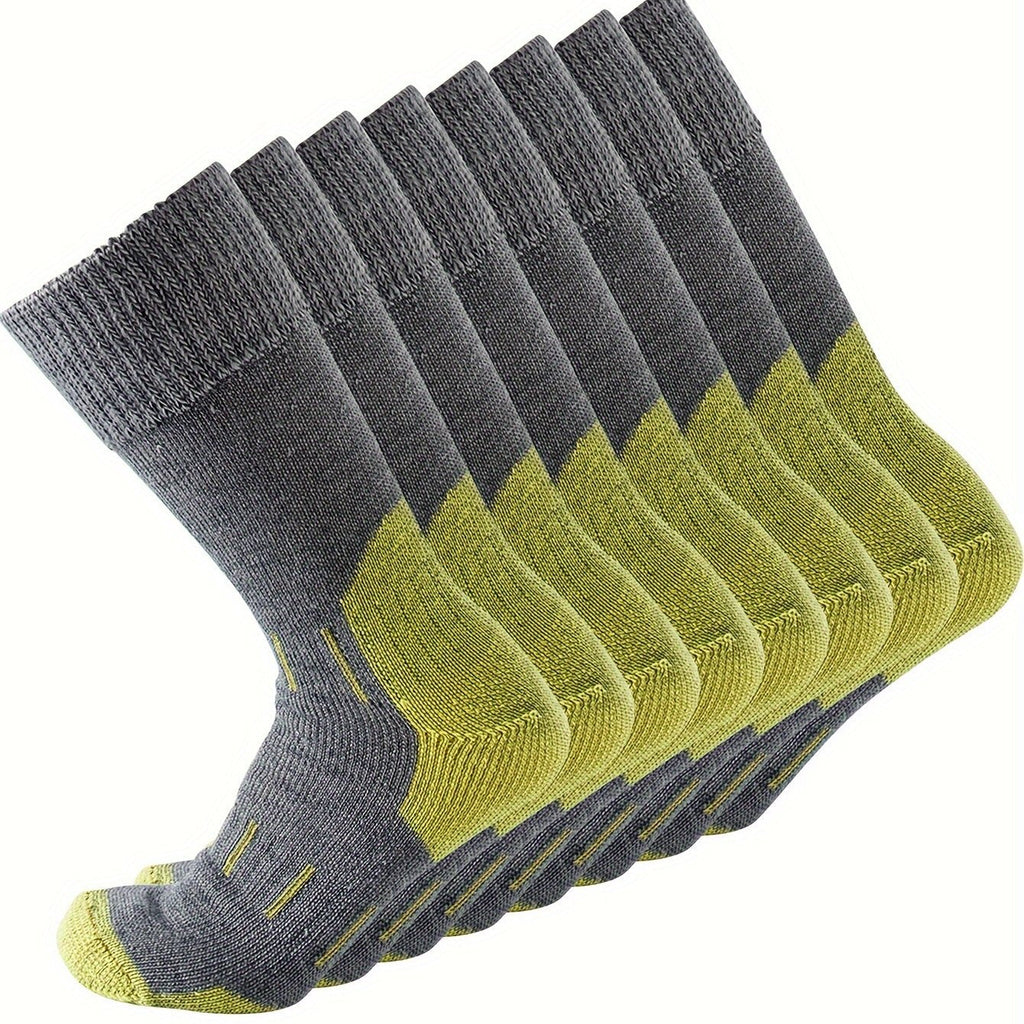4 Pairs of Premium 79% Merino Wool Athletic Crew Socks for Men - Warm, Breathable, and Moisture-Wicking for Hiking, Running, Climbing - US Sizes 10-13
