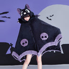 Cozy Bat-Themed Hooded Wearable Blanket with Detachable Nose - Soft Flannel, Machine Washable for Autumn & Winter Lootquake LLC