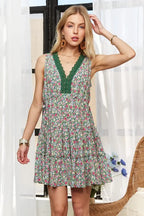 Lace Detail V-Neck Sleeveless Mini Dress For Women – Romantic, Elegant, Feminine, Stylish, Sophisticated Charm Stevvex