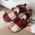 Women's Retro Plaid Cotton Slippers Pi-Mart