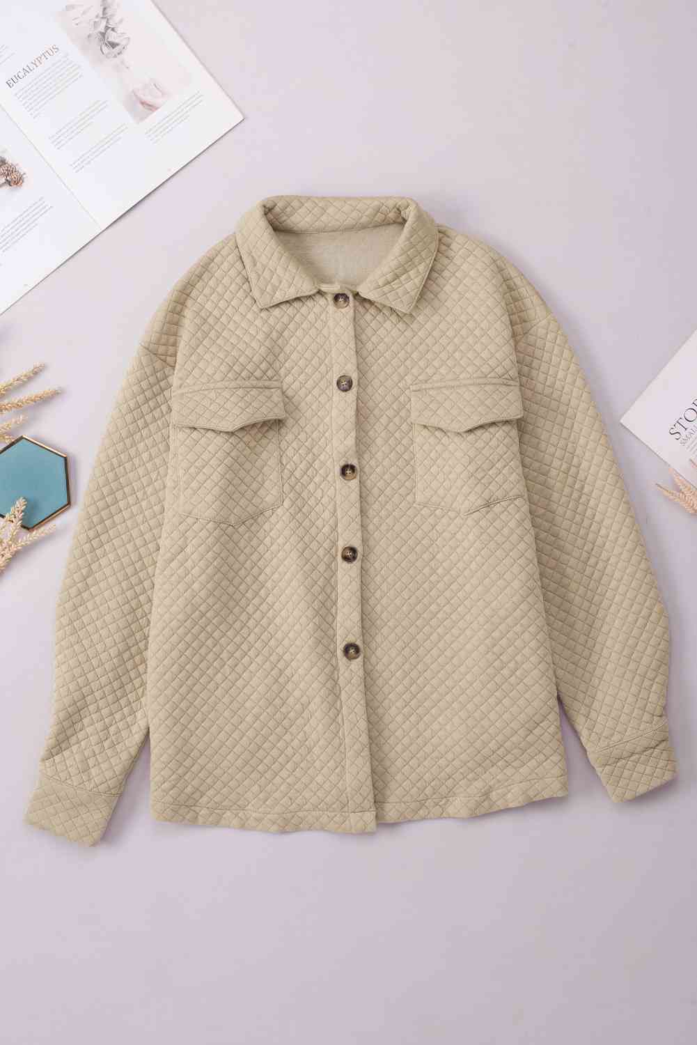 Comfortable Button-Down Collared Jacket Classic Lightweight Classic Design With Pockets Stevvex