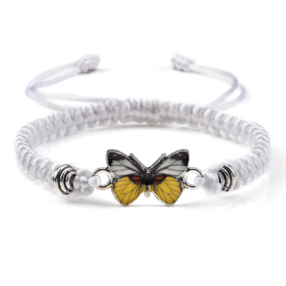Couple Butterfly Buckle Braided Bracelet Pi-Mart