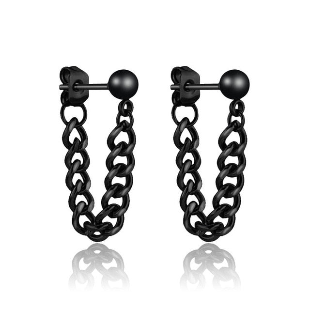 Small Black Punk Stud Earrings Pi-Mart
