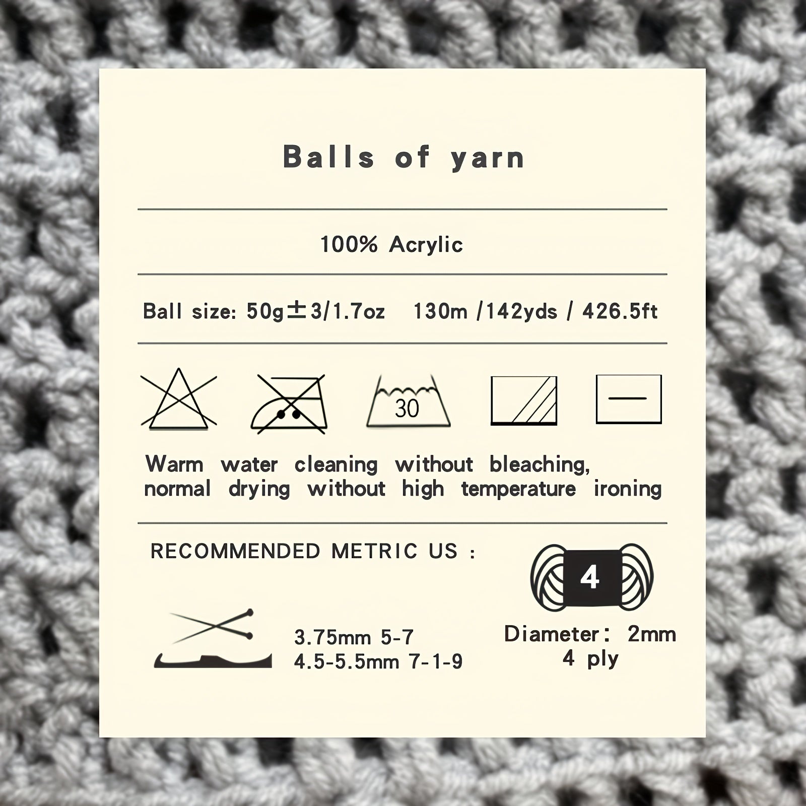 6pcs 4 Layers Hand-woven Crochet Yarn, Soft And Comfortable, 100% Acrylic Yarn, Suitable For DIY Crocheting And Knitting Scarf, Sweater, Shawl, Blanket, 1.76oz/pc