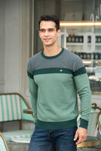 Spliced Cotton Men's Sweater Pi-Mart