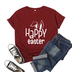 Women's Bunny Happy Easter Print Top Pi-Mart