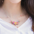 Enamel Colored Three-dimensional Flower Sweet Female Necklace Pi-Mart