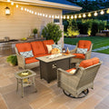 Outdoor Conversation Set with Fire Pit and Swivel Chairs Lootquake LLC