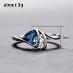 Geometric Design Copper Inlaid Zircon Women's Fashion Personality Affordable Luxury Silver Ring Pi-Mart