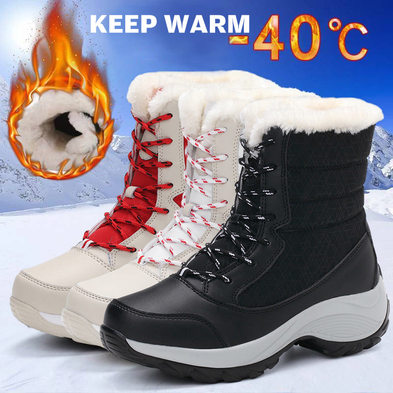 Snow Boots Plush Warm Ankle Boots For Women Winter Shoes Pi-Mart