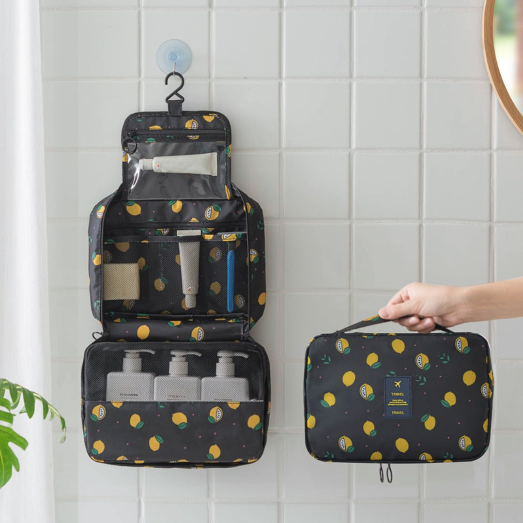 Toiletry Bag, Travel Wash Bag, Printed nylon Cosmetic Bag, Multifunctional Portable Large Capacity Storage Bag, Hangable Wash Bag - SJB-DIAMOND ELITES