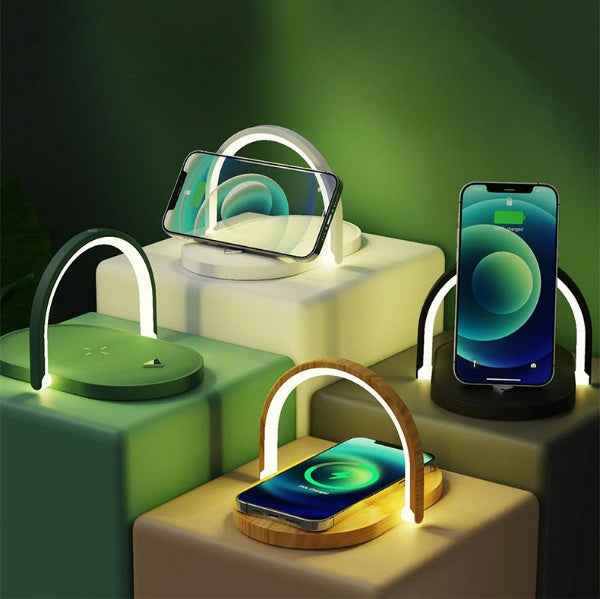 3 In 1 Foldable Wireless Charger Night Light Wireless Charging Station Stonego LED Reading Table Lamp 15W Fast Charging Light Pi-Mart