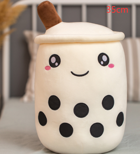 Cute Fruit Drink Plush Stuffed Soft Strawberry Milk Tea Plush Boba Tea Cup Toy Bubble Tea Pillow Cushion Kids Gift Pi-Mart