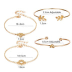Fashion Bohemia Leaf Round Knot Cuff Bangle Gold Chain Charm Bracelet  for Women Simple Geometric Bracelets Luxury Jewelry - SJB-DIAMOND ELITES