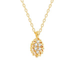 Lace Vase S925 Silver Plated 14K Gold White Zirconium Necklace