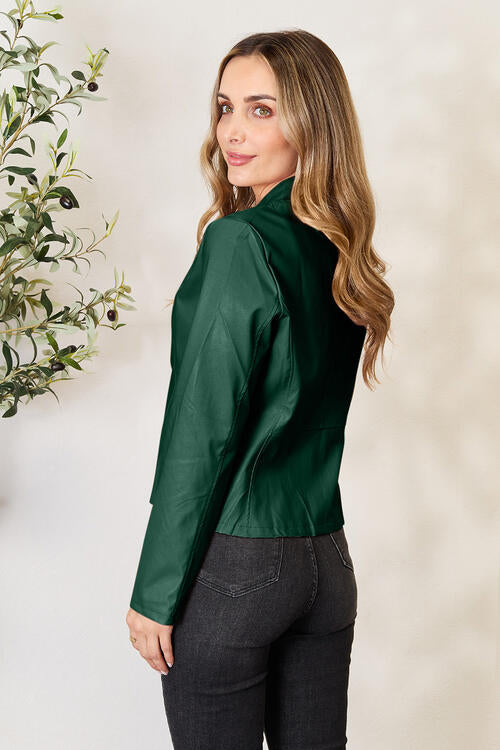 Women Classic Neck Zip-Up Jacket For Everyday Wear Elegant Girls Jacket Stevvex