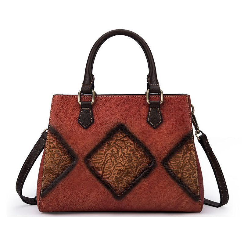 Top Layer Cowhide Retro European And American Fashion Casual Handbag Pi-Mart