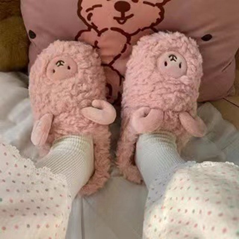Plush Bedroom Cotton Fluffy Slippers Pi-Mart