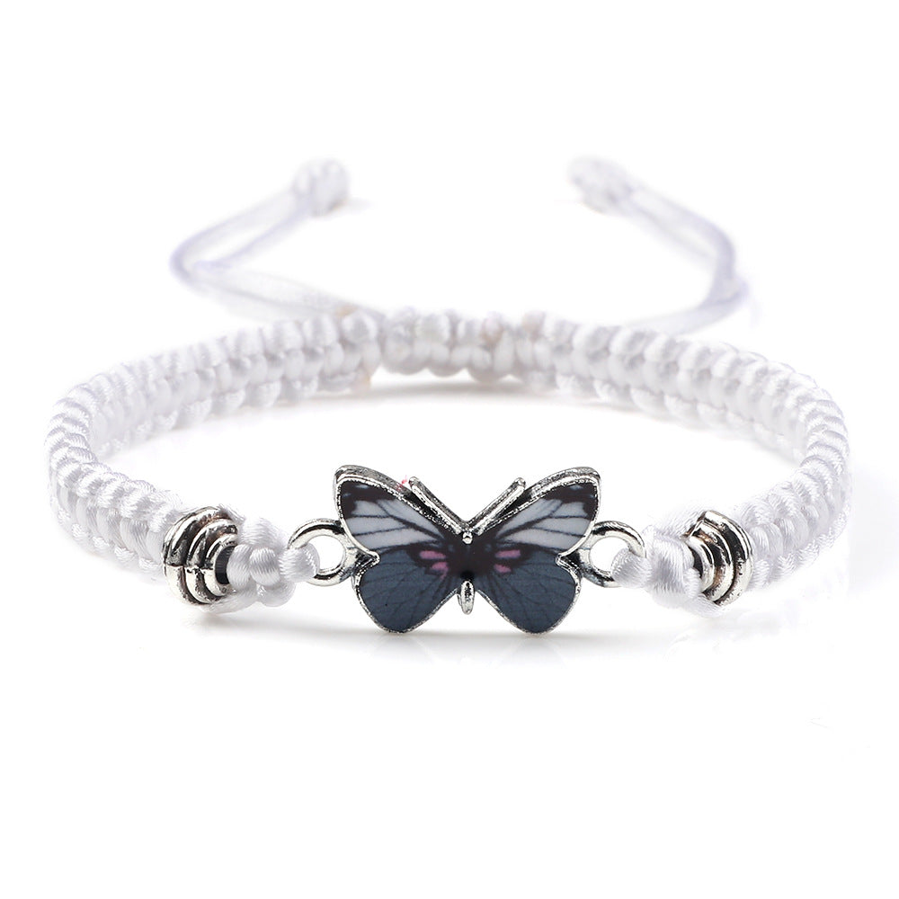 Couple Butterfly Buckle Braided Bracelet Pi-Mart
