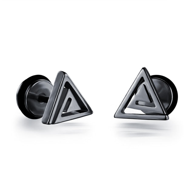 Small Black Punk Stud Earrings Pi-Mart
