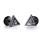 Small Black Punk Stud Earrings Pi-Mart