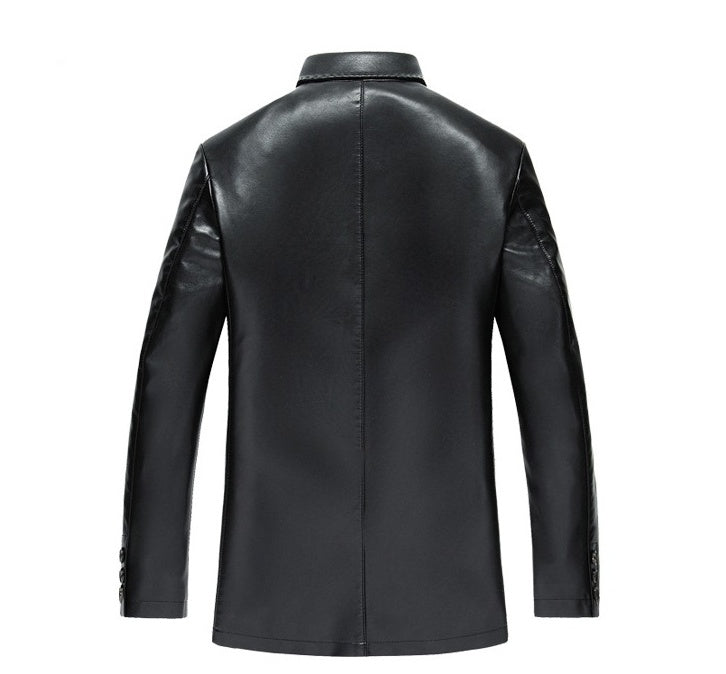 Middle Aged And Elderly Fathers Wear Loose Casual Leather Jackets Pi-Mart