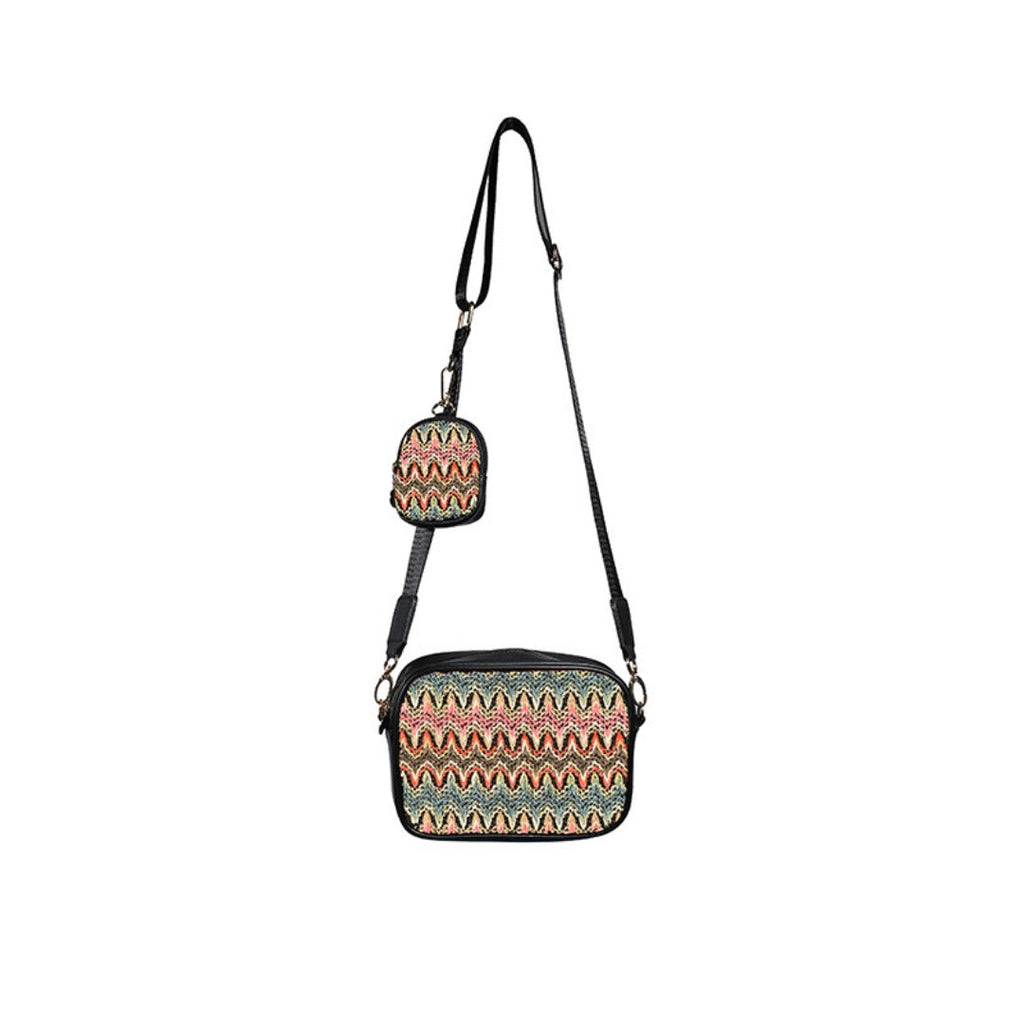 Casual versatile woven shoulder crossbody bag, small crossbody purse 2 in 1, simple portable cosmetic storage bag - SJB-DIAMOND ELITES