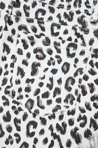 White Leopard Frayed Hem Denim Shorts