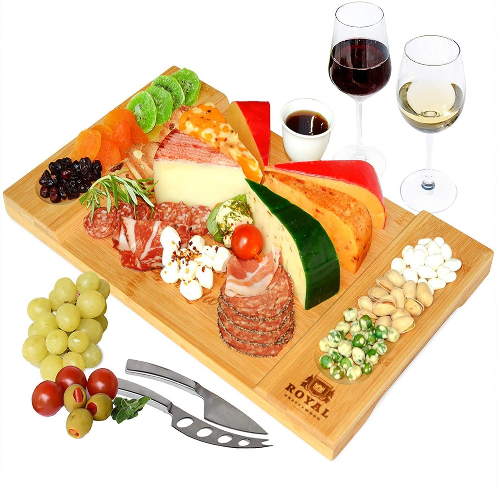 Bamboo Cheese Board & Cutting Board Kitchen Supplies Pi-Mart