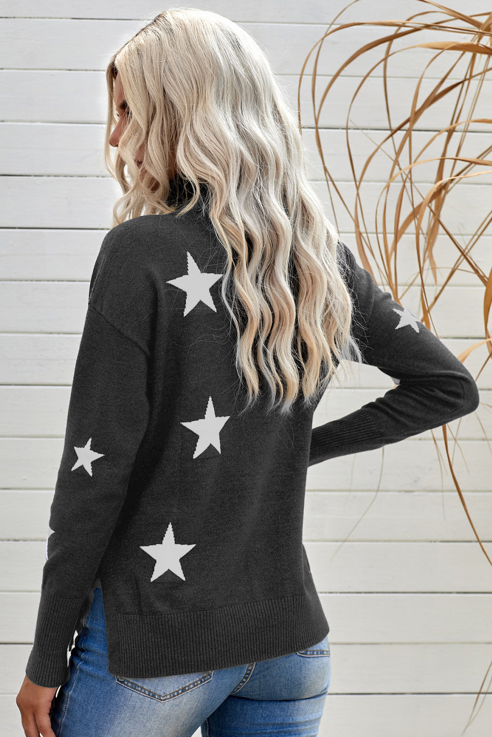 Star Print Sweater Pi-Mart