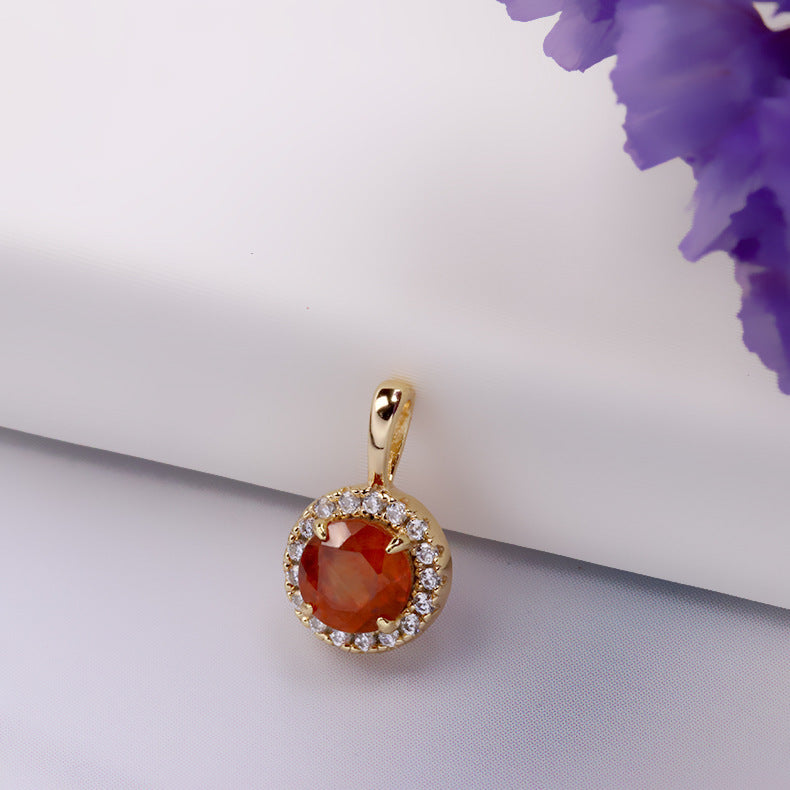 Pomegranate Zirconium Light Luxury Pendant