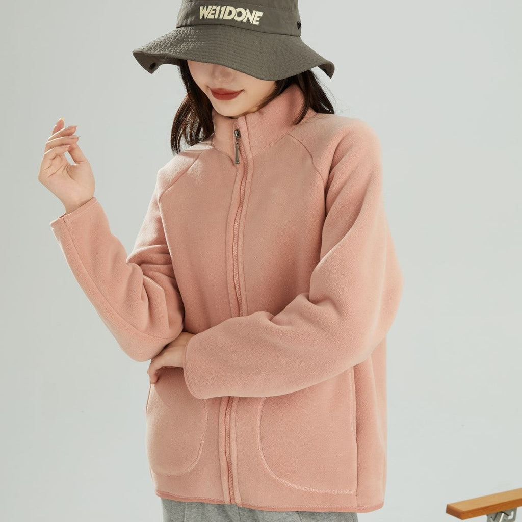Lambswool Stand Collar Cardigan Short Coat Pi-Mart