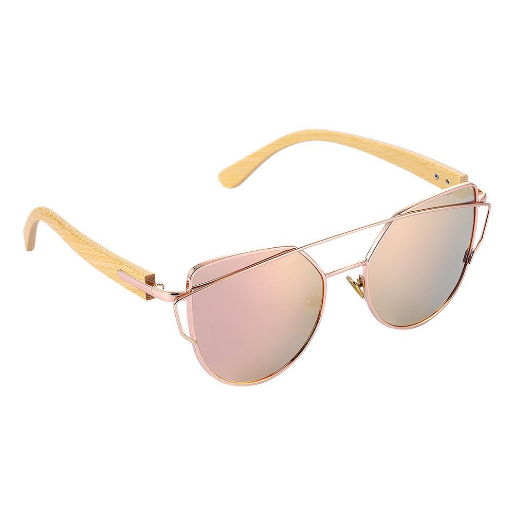 Modern Cat Eye Sunglasses for Women Polarized Sunglasses with metal frame and natural Bamboo wood frame Fashion Style - SJB-DIAMOND ELITES