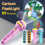 Cartoon Projection Flashlight 80 Patterns Creative Children Flashlight Toy Projector Baby Toys Bedtime Story Book Pi-Mart