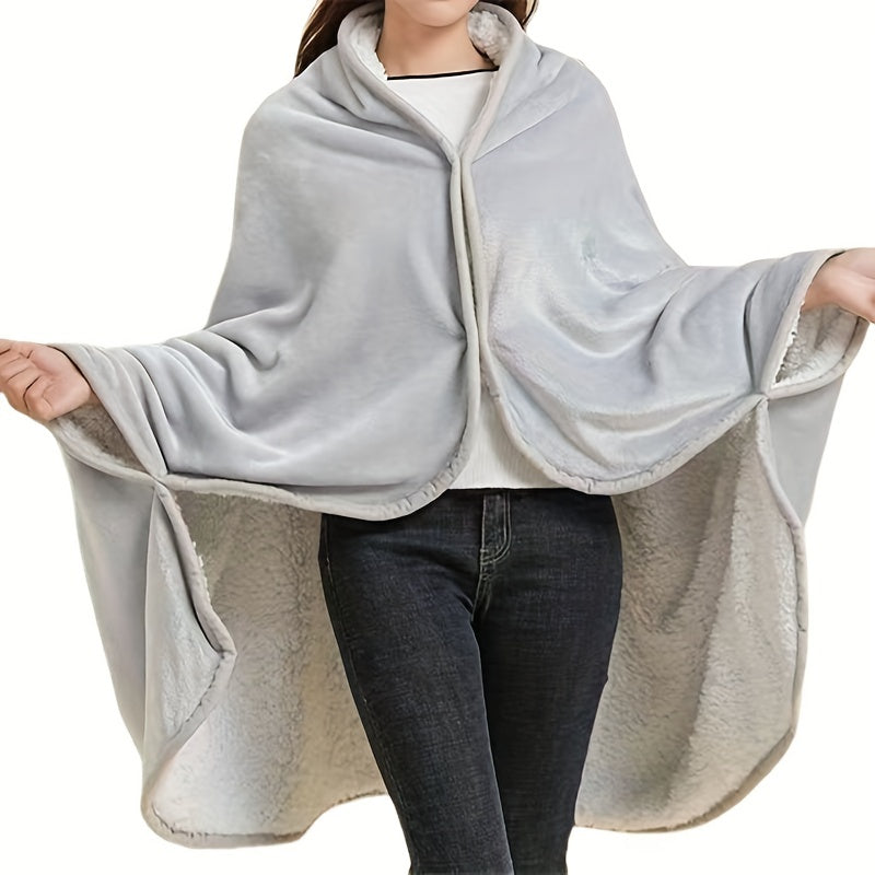 1pc Wearable Blanket, Double Flannel Sherpa Shawl Cover Blanket Air Conditioning Nap Blanket Cover Waist Legs Lazy Nap Multi-functional Office Blanket Lootquake LLC