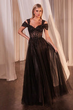 Black Off The Shoulder Ball Gown Purplish Diva