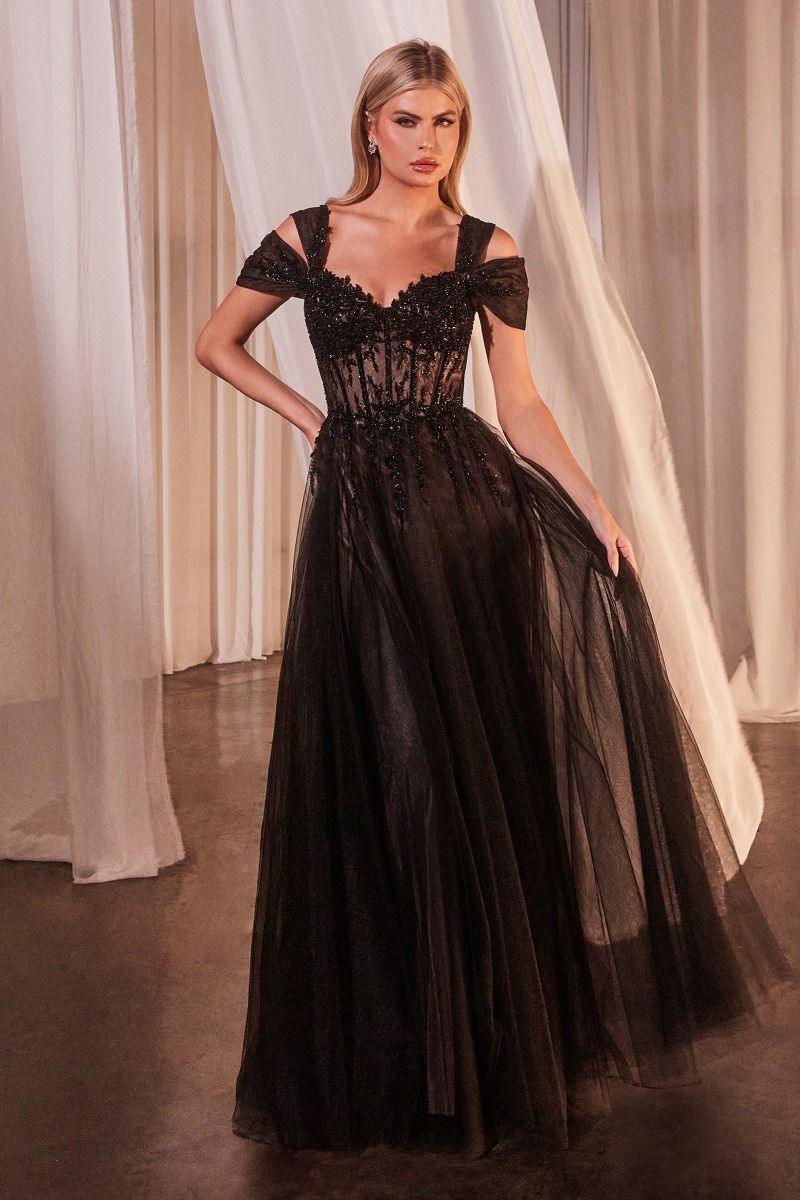 Black Off The Shoulder Ball Gown Purplish Diva