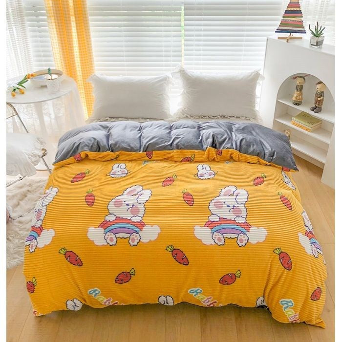Double-sided Warm Coral Fleece Duvet Cover Pi-Mart
