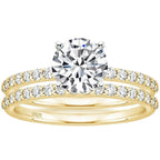S925 Four-claw Inlaid 12 Karat 7mm Round Zircon Set Ring Pi-Mart
