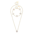 Square Natural White Shell Pendant Collarbone Necklace Bracelet