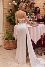 Strapless Corset Bodice Gown Purplish Diva