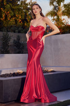 Satin Corset Mermaid Gown Purplish Diva